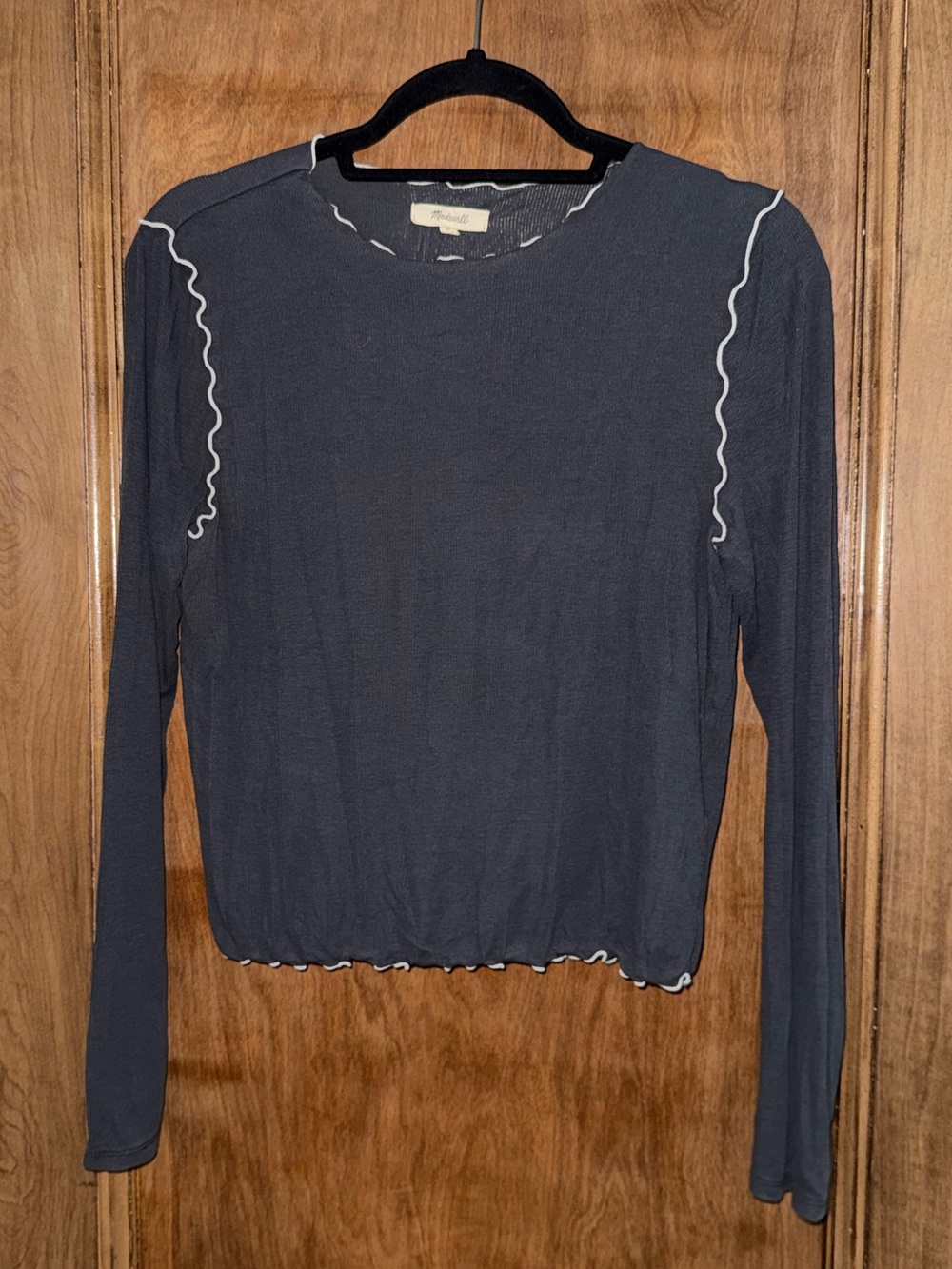 Madewell Contrast-Stitched Crewneck Crop Tee